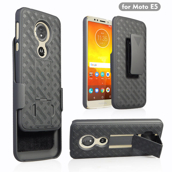 motorola moto e5 play combo holster shell case - bk - www.coverlabusa.com