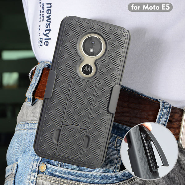 motorola moto e5 play combo holster shell case - bk - www.coverlabusa.com