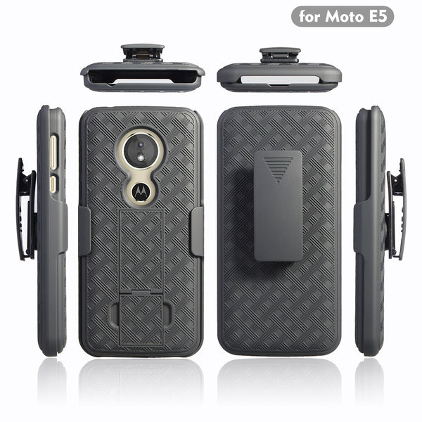 motorola moto e5 play combo holster shell case - bk - www.coverlabusa.com
