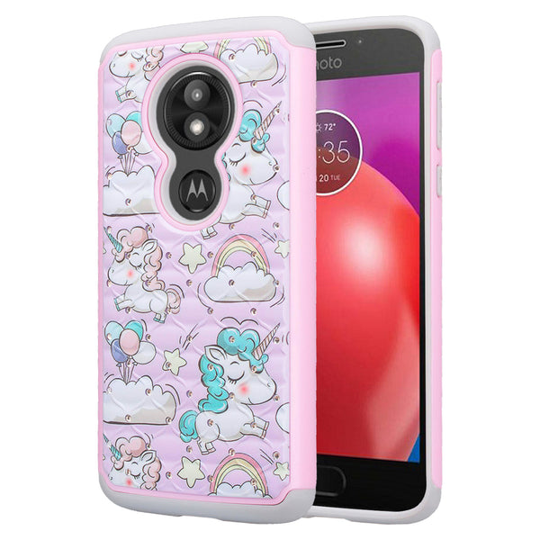 motorola moto g6 play case crystal rhinestone - pink unicorn - www.coverlabusa.com