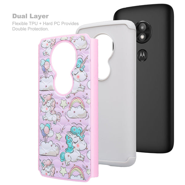 motorola moto g6 play case crystal rhinestone - pink unicorn - www.coverlabusa.com