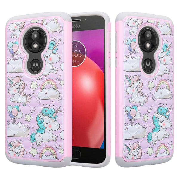 motorola moto g6 play case crystal rhinestone - pink unicorn - www.coverlabusa.com