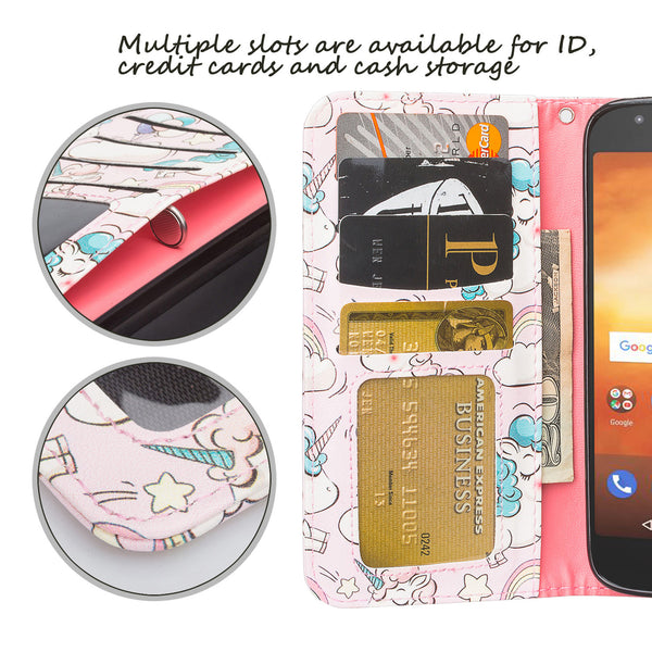 Motorola Moto G6 Play Wallet Case - pink unicorn - www.coverlabusa.com