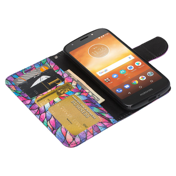 Motorola Moto G6 Play Wallet Case - rainbow flower - www.coverlabusa.com