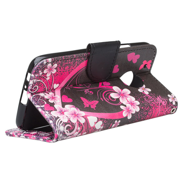 Moto G5 Plus Wallet Case - heart butterflies - www.coverlabusa.com