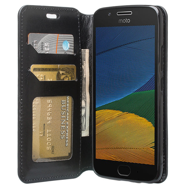 Moto G5 Plus Wallet Case - black - www.coverlabusa.com