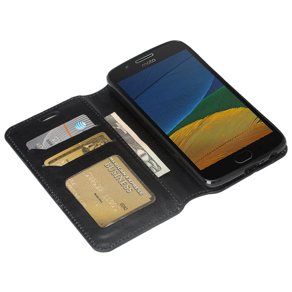 Moto G5 Plus Wallet Case - black - www.coverlabusa.com