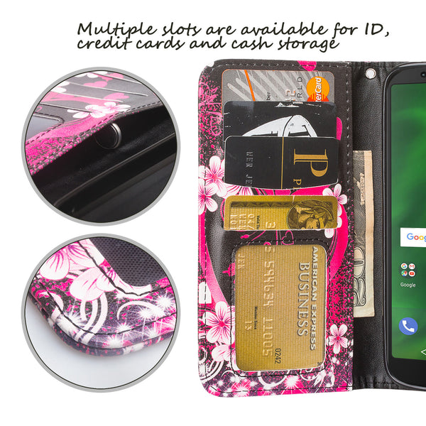 Motorola Moto G6 2018 Wallet Case - heart butterflies - www.coverlabusa.com