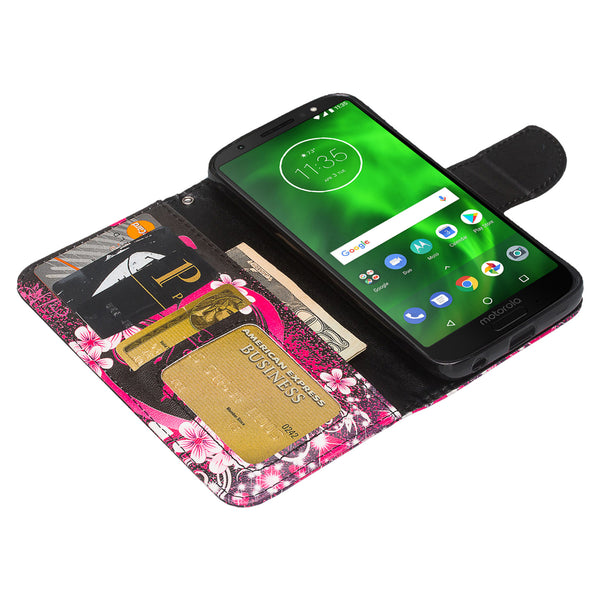 Motorola Moto G6 2018 Wallet Case - heart butterflies - www.coverlabusa.com