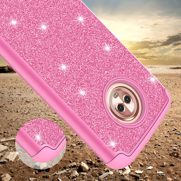 Motorola Moto G6 2018 Glitter Hybrid Case - Hot Pink - www.coverlabusa.com