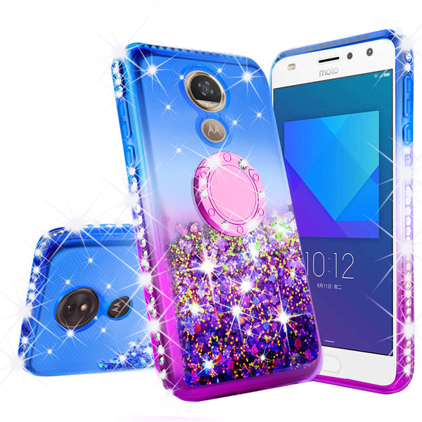 glitter ring phone case for moto g6 play - blue gradient - www.coverlabusa.com 