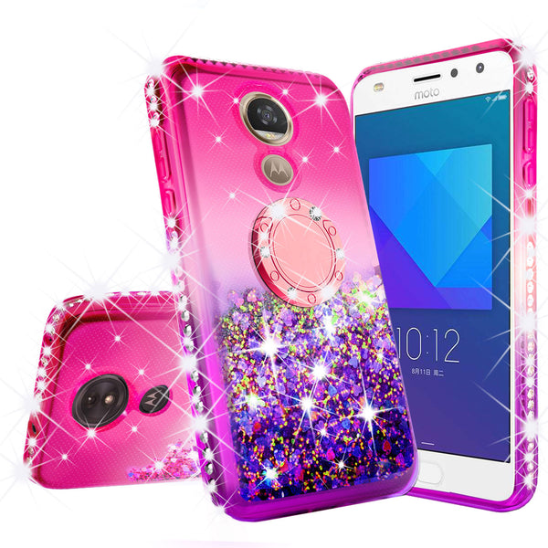 glitter ring phone case for moto g6 play - pink gradient - www.coverlabusa.com 