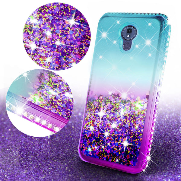 glitter phone case for motorola moto g7 power - teal/purple gradient - www.coverlabusa.com