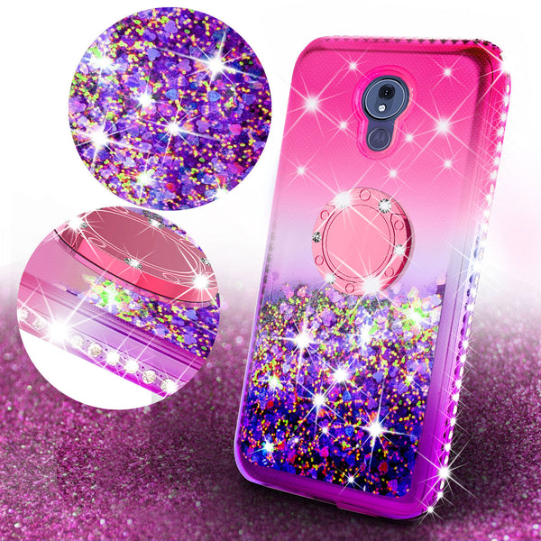 glitter ring phone case for motorola moto g7 power - hot pink gradient - www.coverlabusa.com 