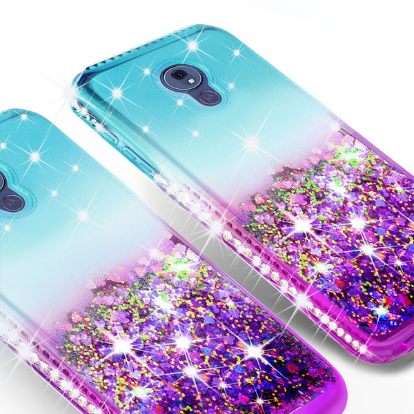 glitter phone case for motorola moto g7 power - teal/purple gradient - www.coverlabusa.com