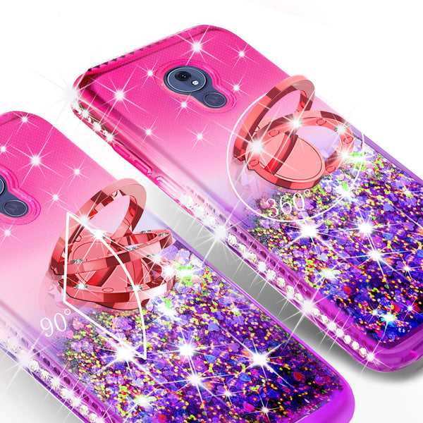 glitter ring phone case for motorola moto g7 - hot pink gradient - www.coverlabusa.com 