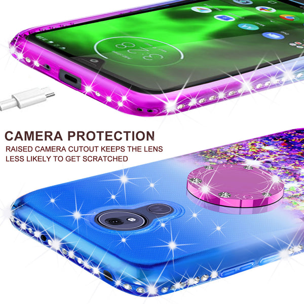 glitter ring phone case for motorola moto g7  - blue gradient - www.coverlabusa.com 