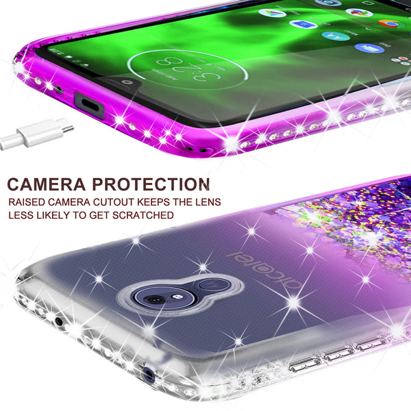 clear liquid phone case for motorola moto g7 power - purple - www.coverlabusa.com 