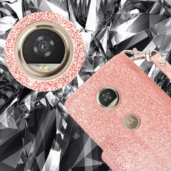 Motorola Moto Z2 Force Edition Glitter Wallet Case - Rose Gold - www.coverlabusa.com
