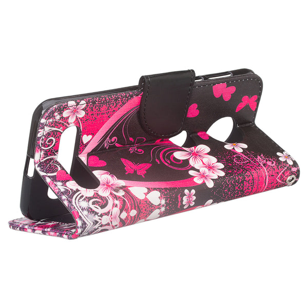 Moto Z2 Force Wallet Case - heart butterflies - www.coverlabusa.com