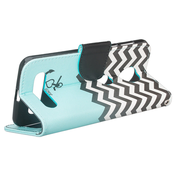 Moto Z2 Force Wallet Case - teal anchor - www.coverlabusa.com