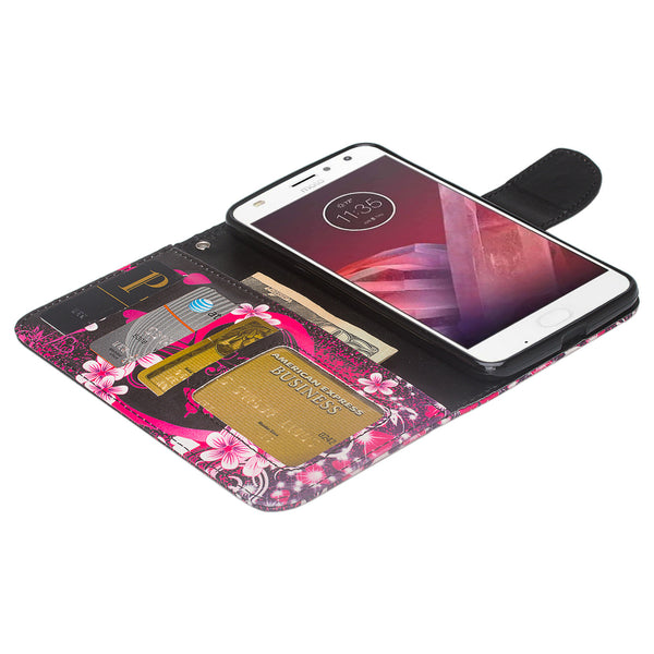 Moto Z2 Force Wallet Case - heart butterflies - www.coverlabusa.com