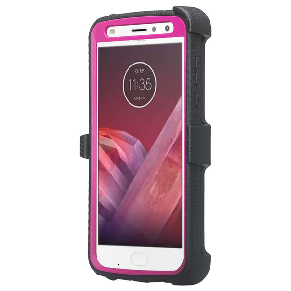 Motorola Moto Z2 Play heavy duty holster case - purple - www.coverlabusa.com