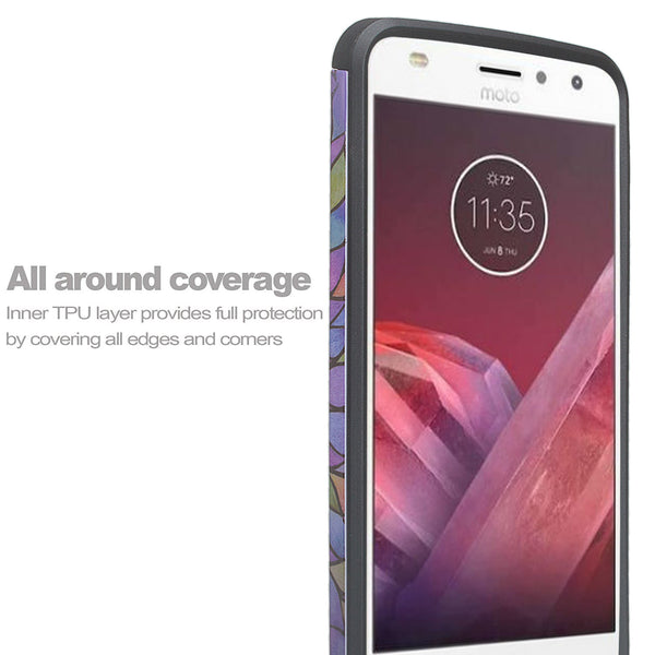 motorola moto z2 play hybrid case - rainbow flower - www.coverlabusa.com