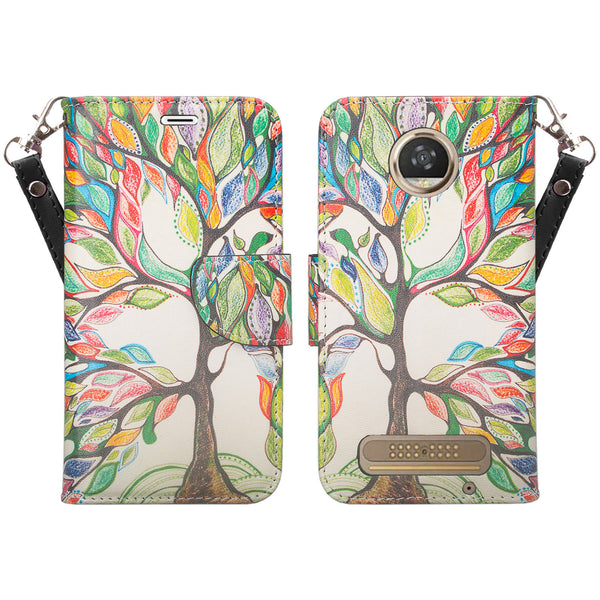 Moto Z2 Play Wallet Case - colorful tree - www.coverlabusa.com