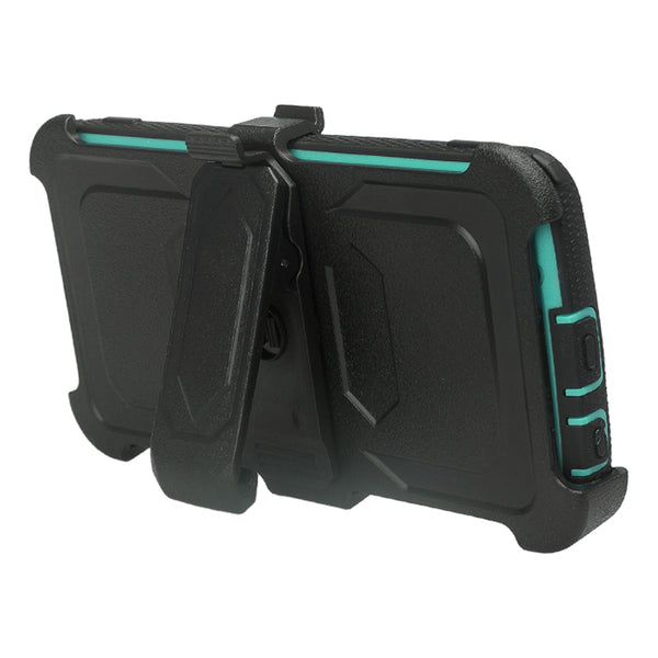 Motorola Moto Z2 Play heavy duty holster case - teal - www.coverlabusa.com