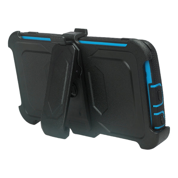 Motorola Moto Z2 Play heavy duty holster case - blue - www.coverlabusa.com