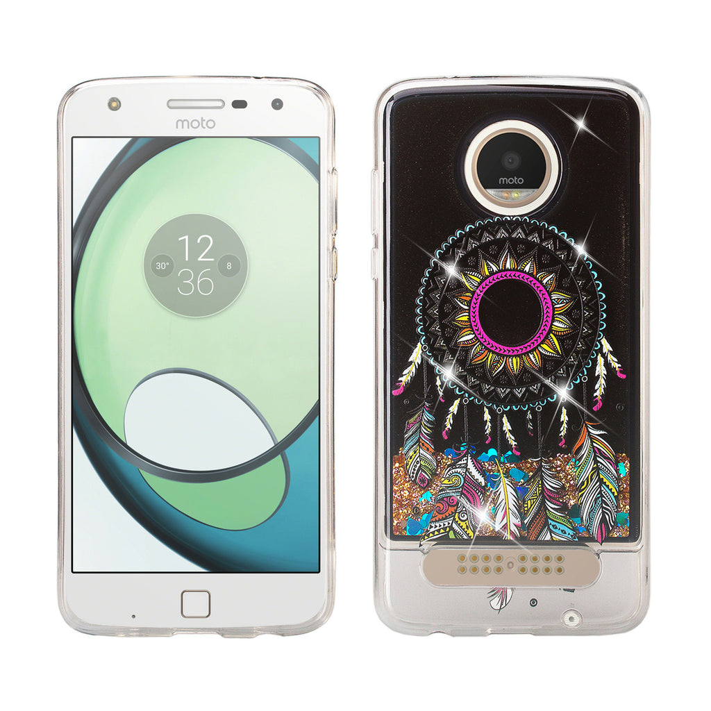 motorola moto z2 play liquid sparkle quicksand case - dream catcher - www.coverlabusa.com