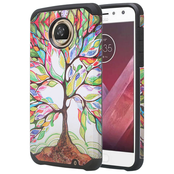 motorola moto z2 play hybrid case - vibrant tree - www.coverlabusa.com