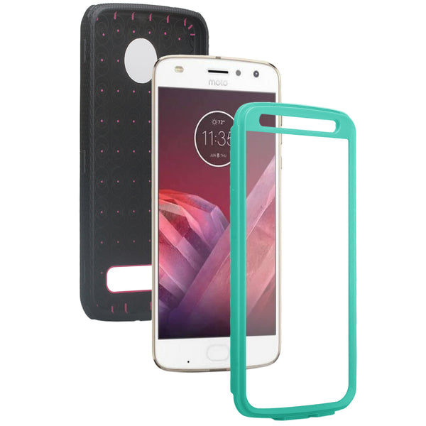 Motorola Moto Z2 Play heavy duty holster case - teal - www.coverlabusa.com