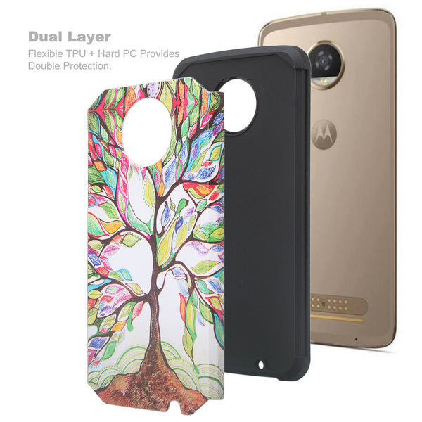 motorola moto z2 play hybrid case - vibrant tree - www.coverlabusa.com