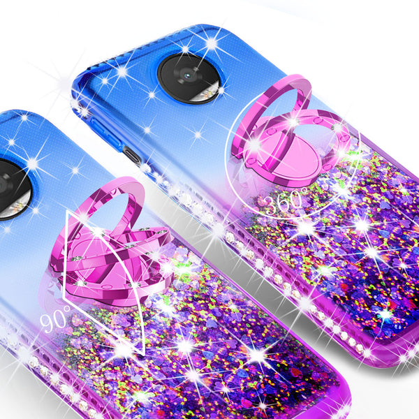 glitter ring phone case for moto z2 play - blue gradient - www.coverlabusa.com 