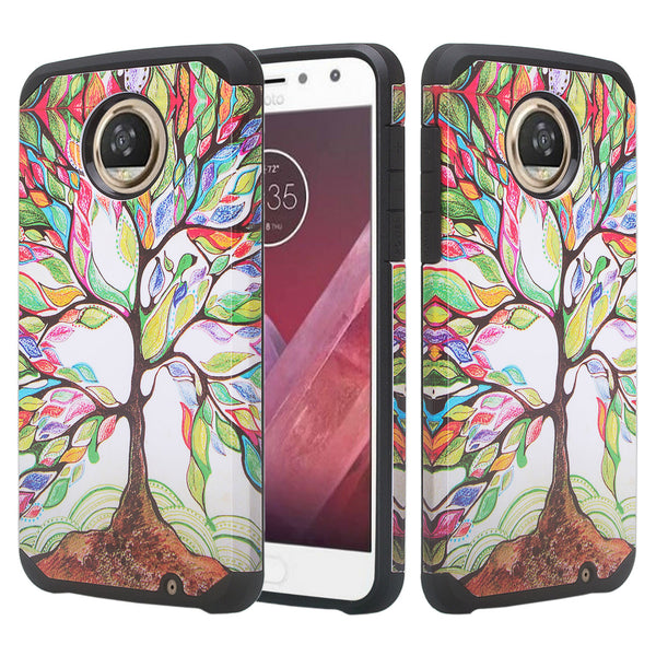 motorola moto z2 play hybrid case - vibrant tree - www.coverlabusa.com