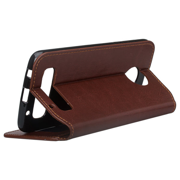 Moto Z2 Play Wallet Case - brown - www.coverlabusa.com