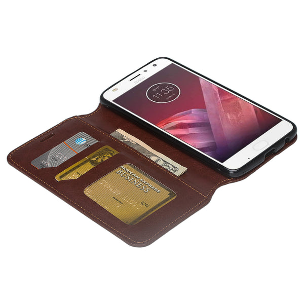 Moto Z2 Play Wallet Case - brown - www.coverlabusa.com