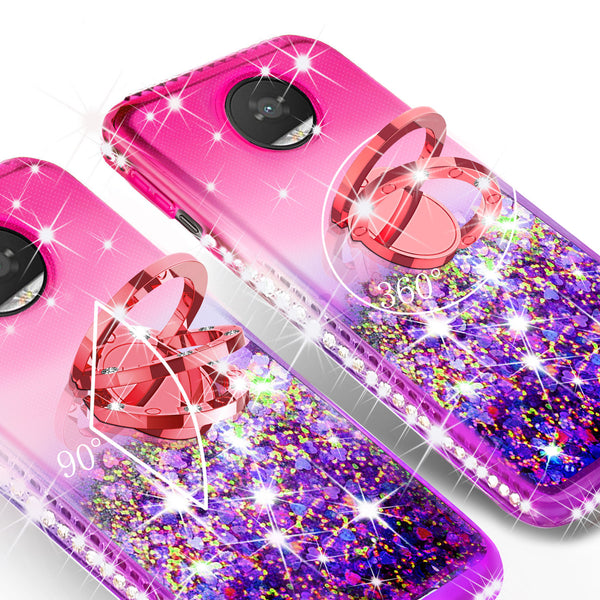 glitter ring phone case for moto z2 play - pink gradient - www.coverlabusa.com 