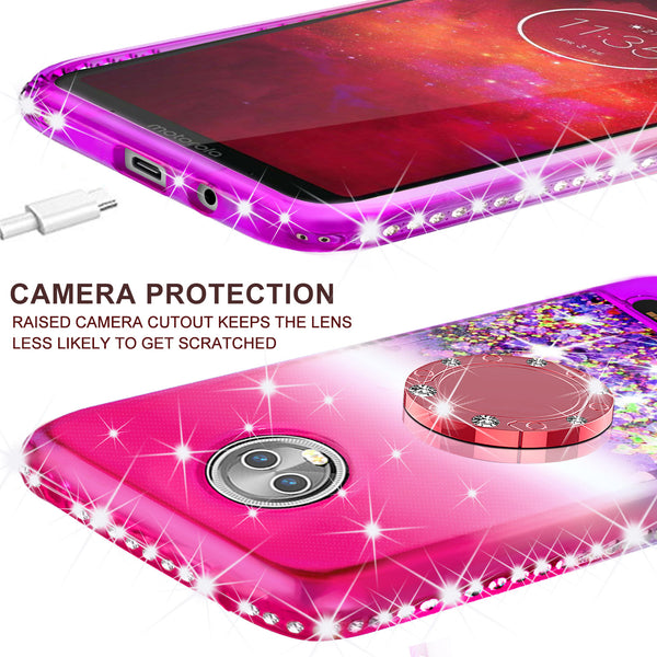 glitter ring phone case for moto z3 play - pink gradient - www.coverlabusa.com 