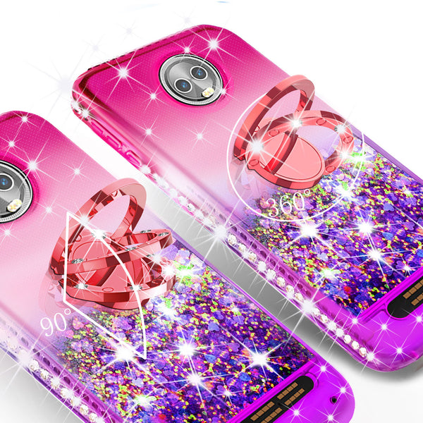 glitter ring phone case for moto z3 play - pink gradient - www.coverlabusa.com 