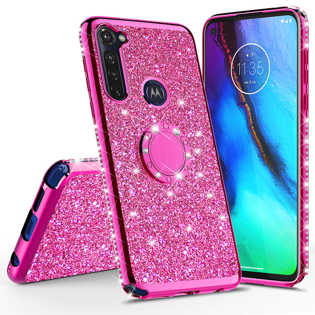  for Moto G Stylus 5G Case for Women, Motorola G Stylus 5G Case  Glitter Crystal Butterfly Heart Floral Slim TPU Luxury Bling Cute  Protective Cover with Kickstand+Strap for Moto G Stylus