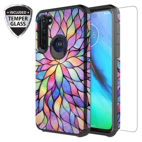 motorola moto g stylus hybrid case - rainbow flower - www.coverlabusa.com