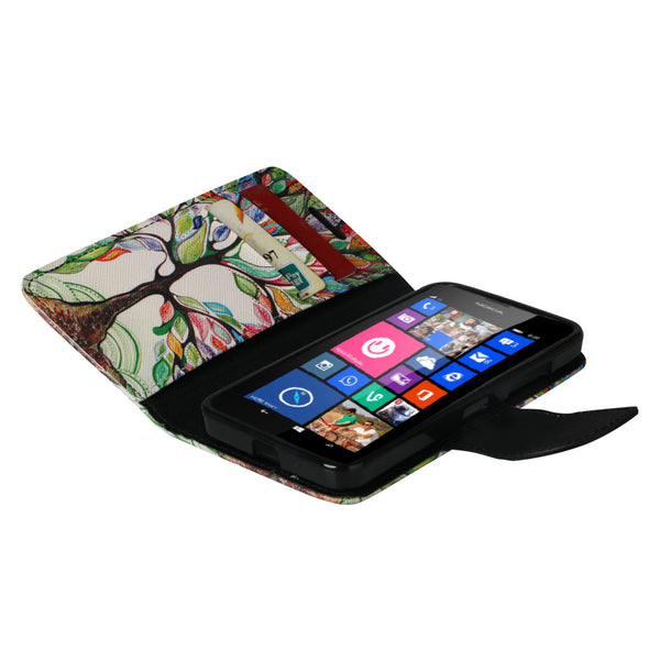 Nokia Lumia 635 Wallet Case - colorful tree - www.coverlabusa.com