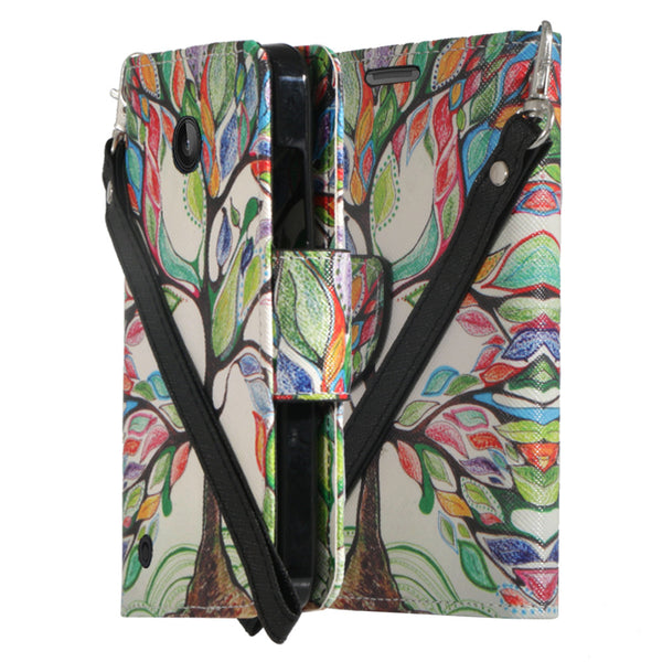 Nokia Lumia 635 Wallet Case - colorful tree - www.coverlabusa.com