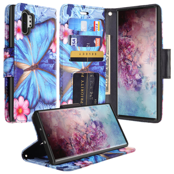 samsung galaxy note 10 wallet case - blue butterfly - www.coverlabusa.com