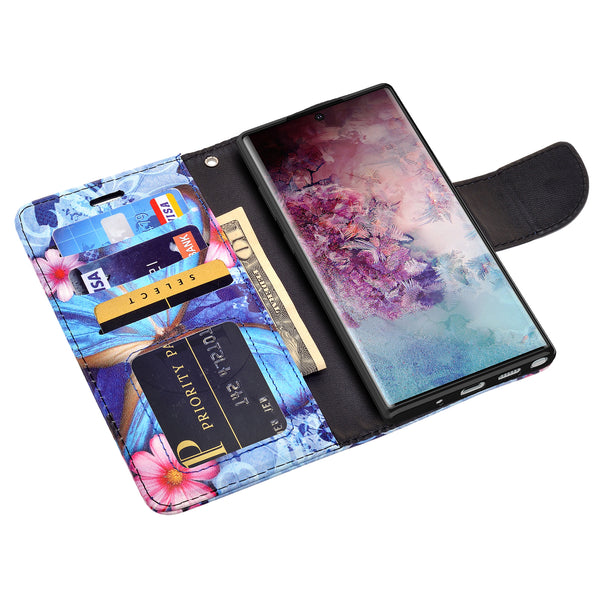 samsung galaxy note 10 wallet case - blue butterfly - www.coverlabusa.com