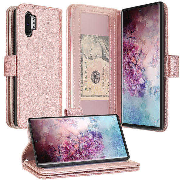 samsung galaxy a32 5g glitter wallet case - rose gold - www.coverlabusa.com