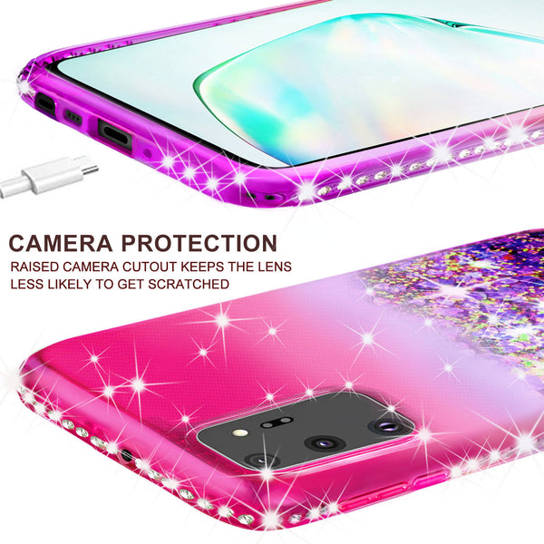 glitter phone case for samsung galaxy a71 5g - hot pink/purple gradient - www.coverlabusa.com